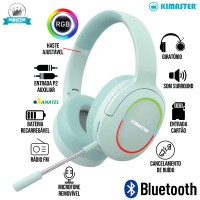 Headset Gamer Bluetooth RGB K25 Kimaster - Verde